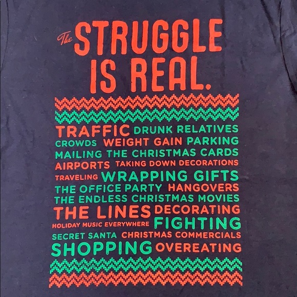 🆕 Christmas Holiday Struggle Is Real Men T-Shirt - Picture 2 of 2